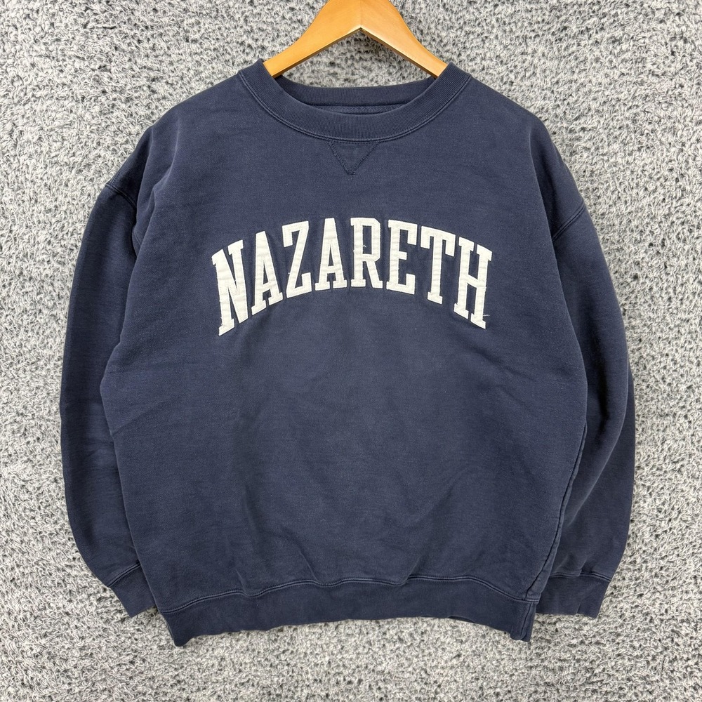 Vintage Nazareth College Sweatshirt Adult Large Blue Heavy Fleece 90s USA Men L